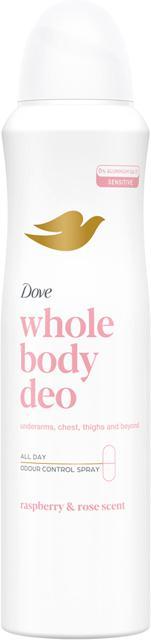 2 få 25%, Dove Whole Body Deodorant Raspberry & Rose Spray 150 ml product image
