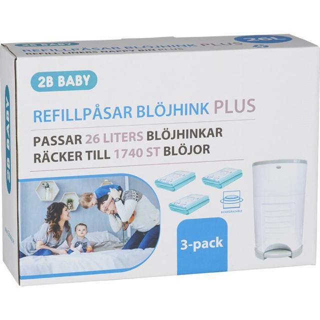 2B Baby Refillpåsar PLUS till 26 liters blöjhink 3-pack (1740 st blöjor) product image