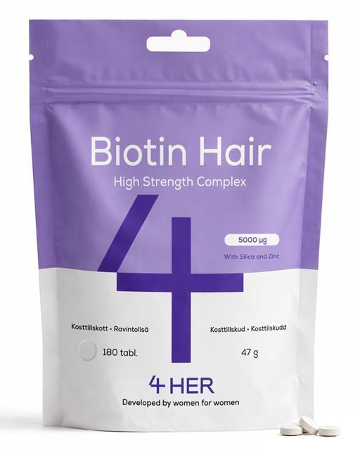 4 Her Biotin Hair 180 tabletter - 5000 µg biotin, zink & kisel product image
