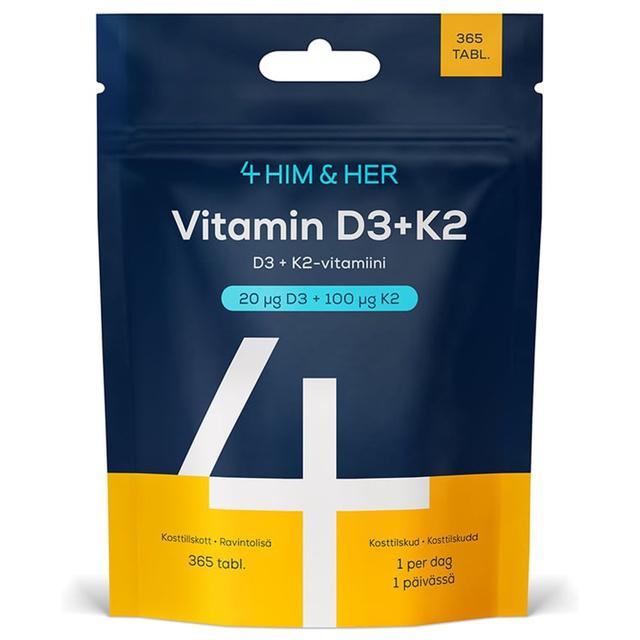 4 HIM & HER Vitamin D3 20 µg + K2 100 µg 365 tabletter product image
