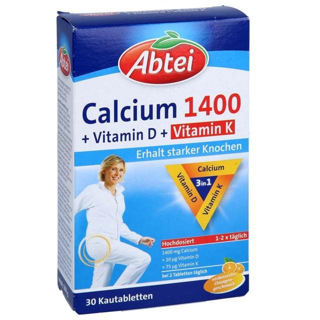 ABTEI Calcium 1400+Vitamin D3+K Kautabletten product image