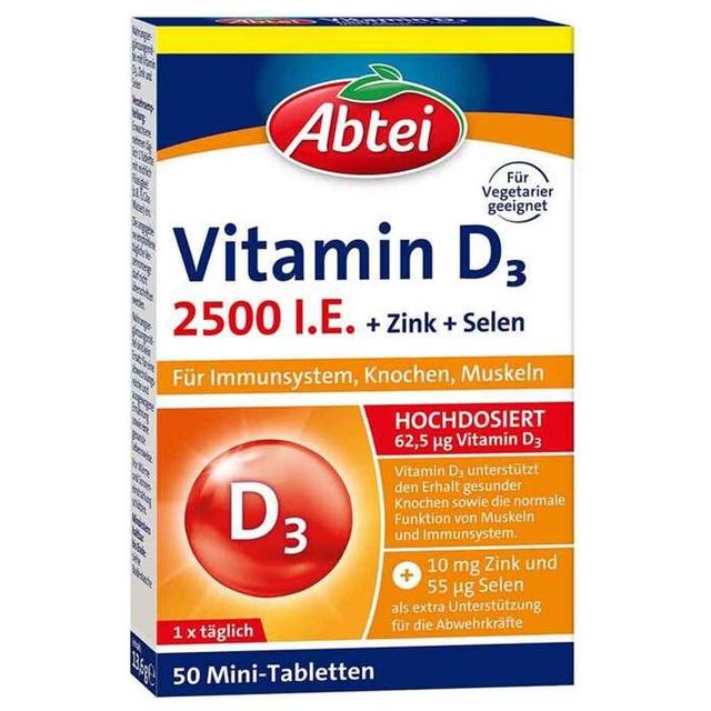 Abtei Vitamin D3 2500 I.E. + Zink + Selen 50 St Tabletten product image