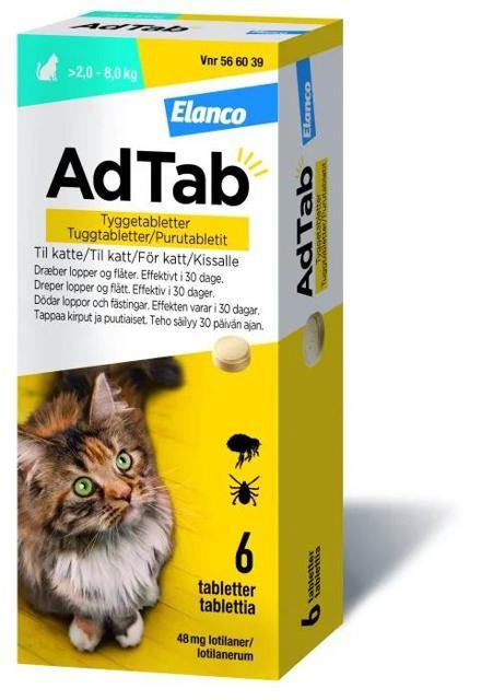 AdTab 48 mg tuggtabletter för katt (>2-8 kg) 6 st product image