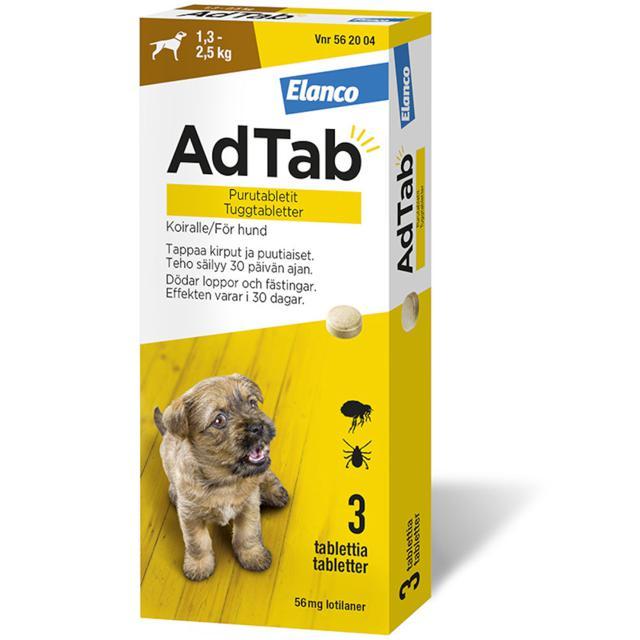 AdTab 56 mg tuggtabletter för hund 1,3–2,5 kg product image