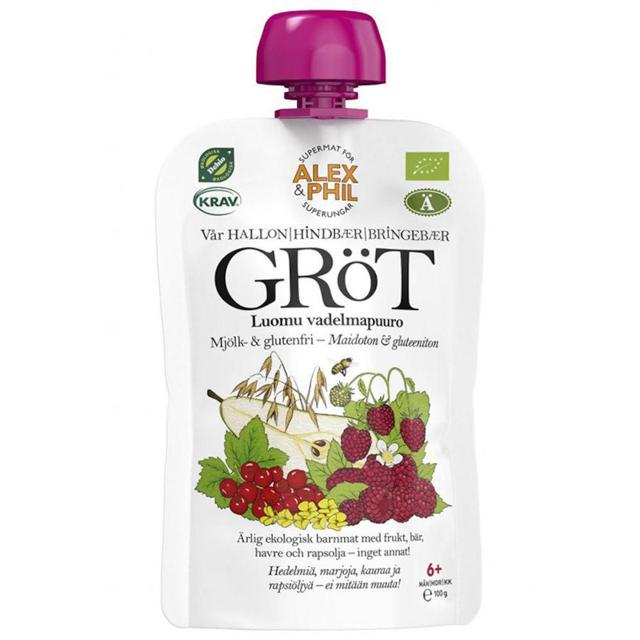 Alex&Phil Gröt med Hallon & Röda Vinbär 6M 100 g product image