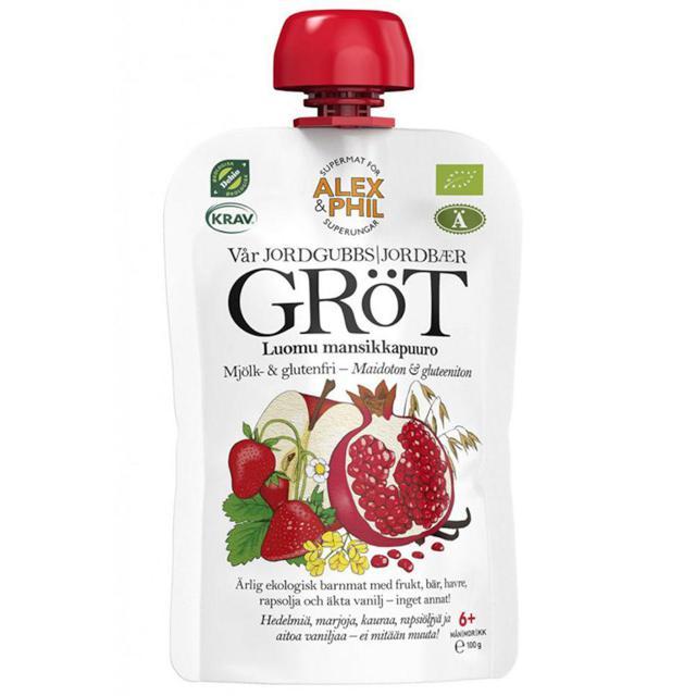 Alex&Phil Gröt med Jordgubbe Granatäpple Vanilj 6M 100 g product image