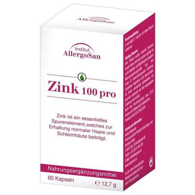 Allergosan Zink 100 pro Kapseln, 60 St Kapseln product image