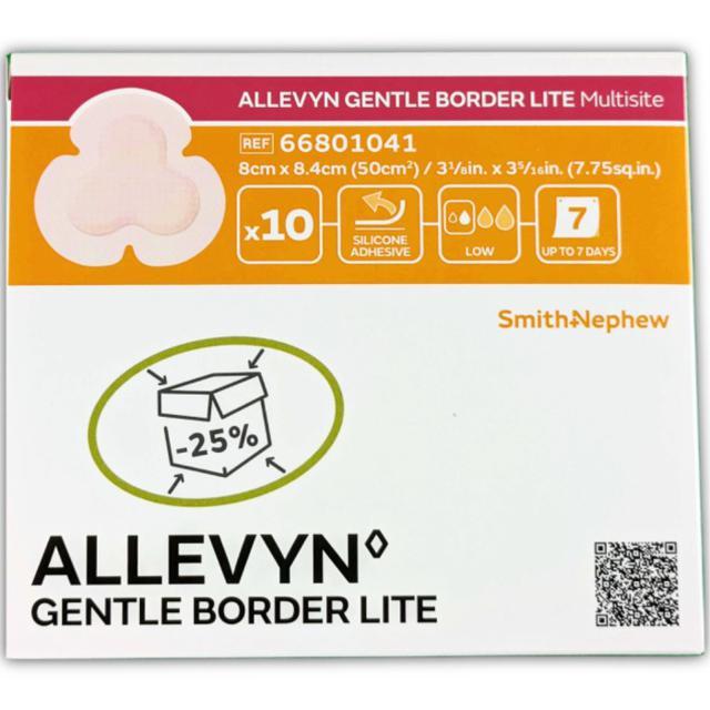 Allevyn Gentle Border Lite, vidhäftande förband, multisite 8 x 8,4 cm 10 st product image
