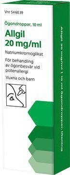 Allgil 20 mg/ml Natriumkromoglikat, Ögondroppar, lösning, 10 milliliter product image