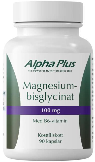 Alpha Plus Magnesiumbisglycinat 100 mg 90 kapslar product image