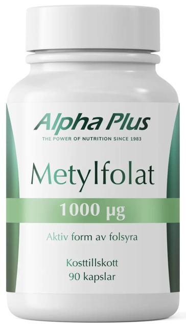 Alpha Plus Metylfolat 1000 µg 90 kapslar product image