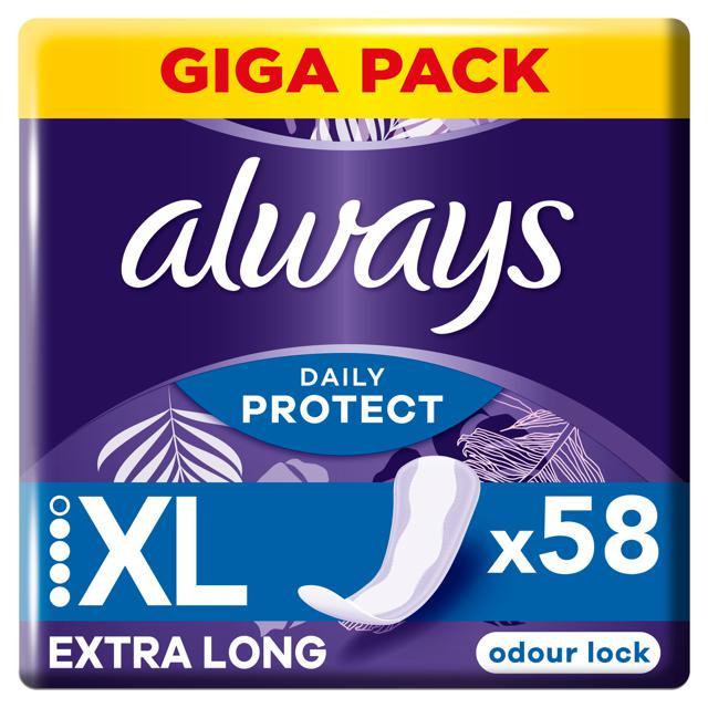 Always Daily Protect Extra Long Odour Lock Panty Liners 58 product image