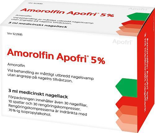 Amorolfin Apofri 5 % Amorolfin, Medicinskt nagellack, 3 milliliter product image