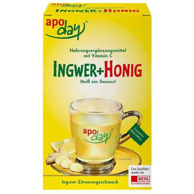 Apoday Ingwer + Honig + Vitamin C Pulver, 10X10 g Pulver product image