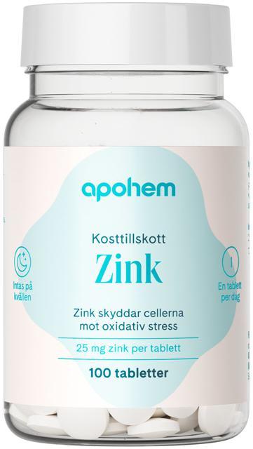 Apohem Zink 25 mg 100 tabletter product image