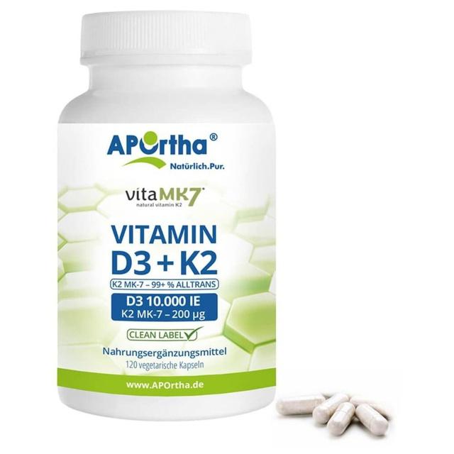 APORTHA Vitamin D3 10.000 I.E. 250μg+K2 MK7 200μg product image