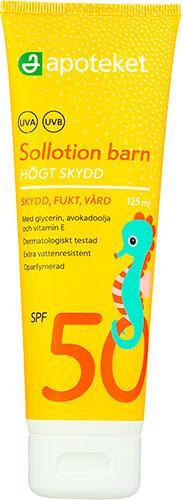 Solkräm Apoteket barn - 125ml SPF 50 oparf lotion product image