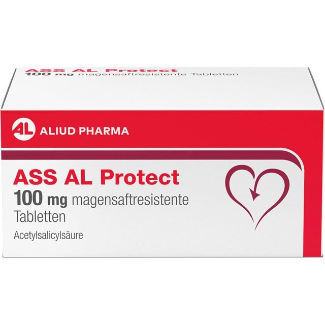 ASS AL Protect 100 mg magensaftresistente Tabletten bei erhöhtem Herzinfarkt- und Schlaganfallrisiko product image
