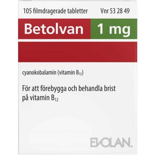 Betolvan 1 mg Cyanokobalamin, Filmdragerad tablett, 105 tablett(er) product image
