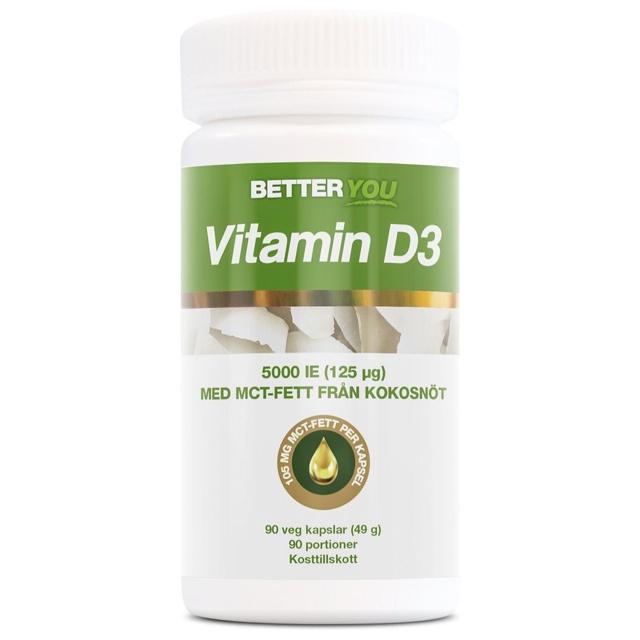 Better You Vitamin D3 5000IE + MCT Fett 90 kapslar product image
