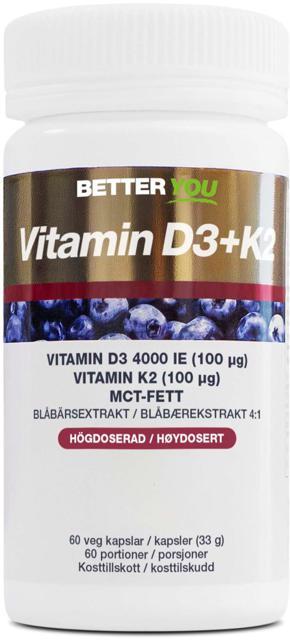 Better You Vitamin D3 4000IE + K2 100µg - 60 kaps product image