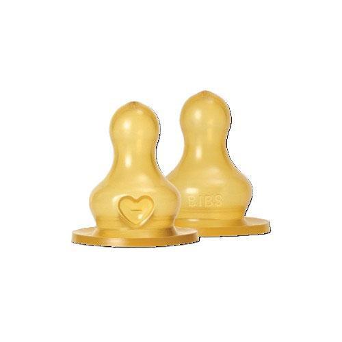BIBS Baby Bottle Nipple Round Latex Medium Flow 2-pack product image