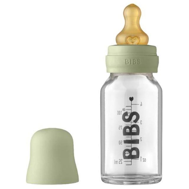BIBS Baby Glass Bottle Complete Set Latex Sage 110 ml product image