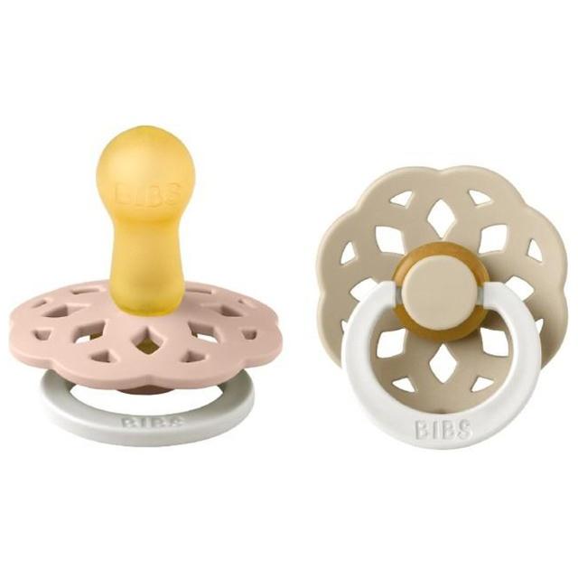 BIBS Pacifier Boheme 2 PACK Latex Size 2 Blush GLOW/Vanilla GLOW Nappar 2 st product image