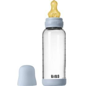 BIBS Glass Baby Bottle Round Latex 240 ml Medium Flow Baby Blue product image