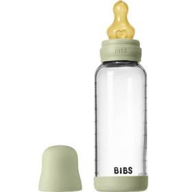 BIBS Glass Baby Bottle Round Latex Medium Flow Sage 240 ml product image