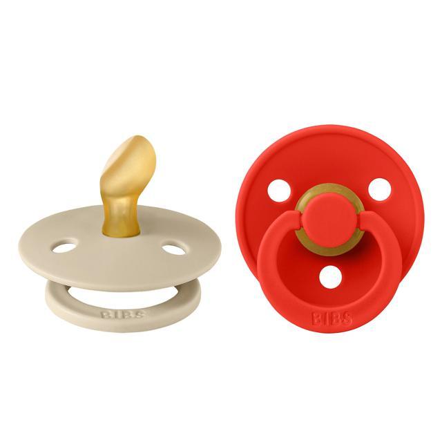 BIBS Pacifier Colour 2-pack Anatomical Latex Size 1, Vanilla/Candy Apple product image