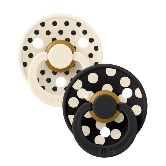 BIBS Pacifier Studio Colour Polka Latex Size 2 Ivory/Black 2 st product image