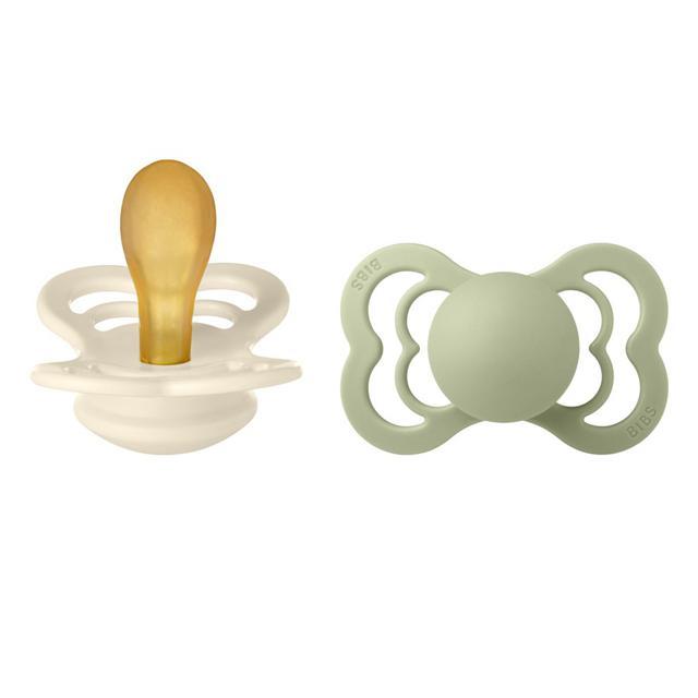 BIBS Pacifier Supreme Latex Ivory/Sage Size 2 2 st product image