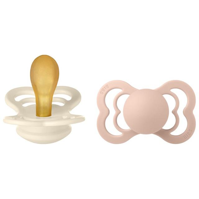 BIBS Supreme Pacifier Latex stl2 Ivory/Blush, 2 st product image