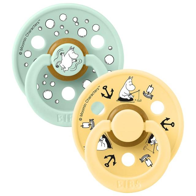 BIBS x Moomin Pacifier Colour Sailing Latex Size 1 Nordic Mint mix 2-pack product image