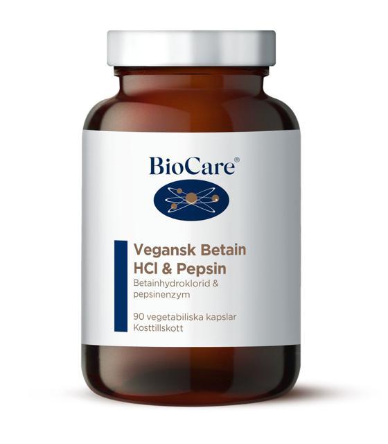 BioCare Vegansk Betain HCL & Pepsin 90 kapslar product image