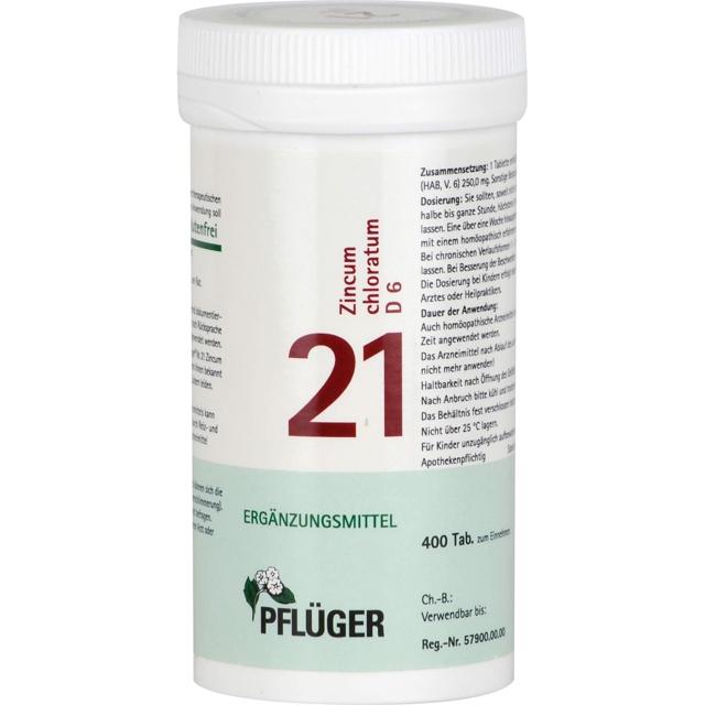 BIOCHEMIE Pflüger 21 Zincum chloratum D 6 Tabl. product image
