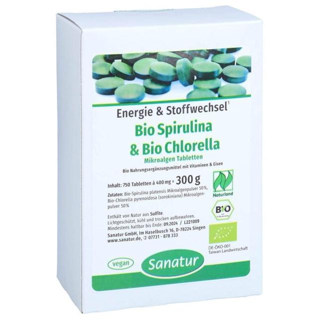 Biospirulina & Biochlorella 2 in 1 Tabletten, 750 St Tabletten product image