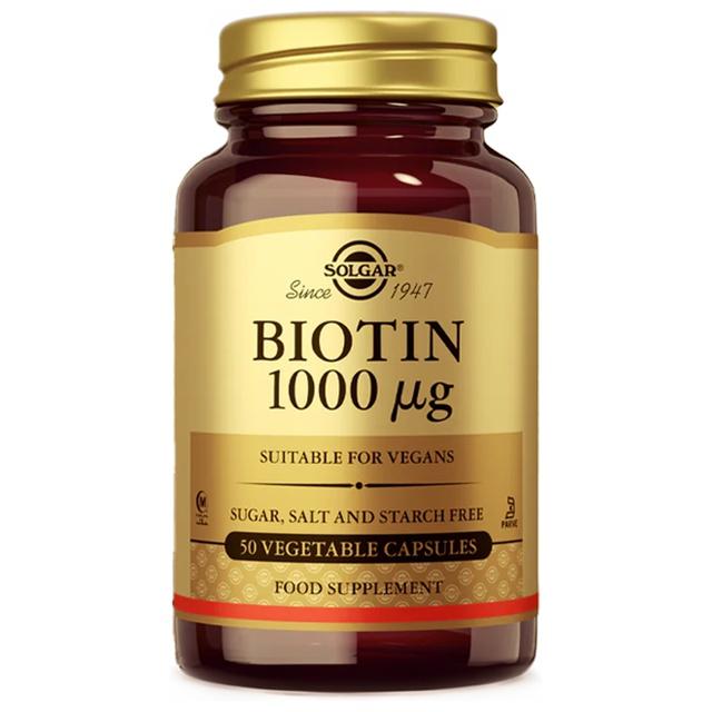 Biotin 1000 mcg 50 pflanzliche Kapseln Solgar product image