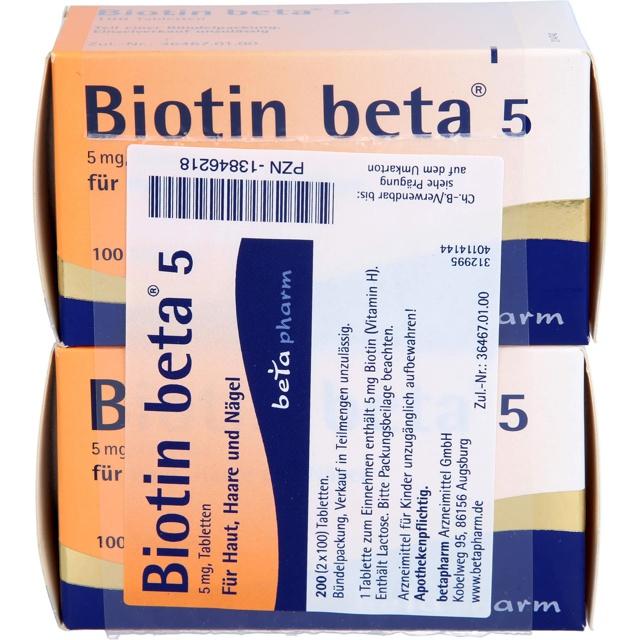 BIOTIN BETA 5 Tabletten product image