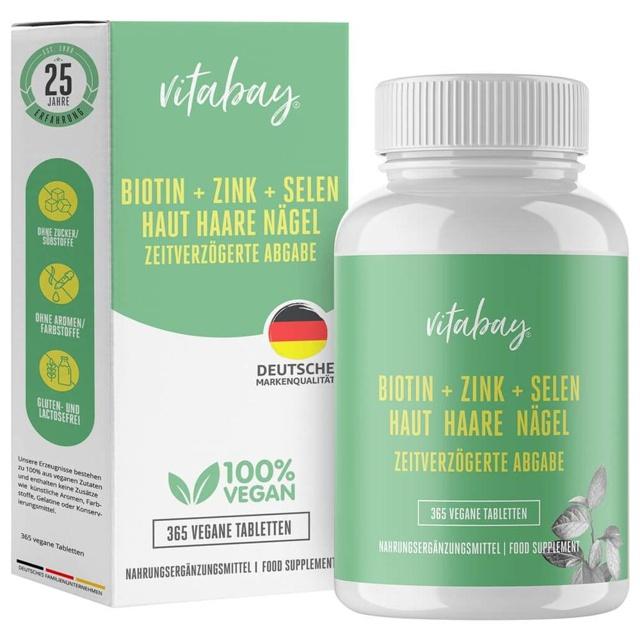 BIOTIN+ZINK+Selen Haut+Haare+Nägel vegan Tabletten product image