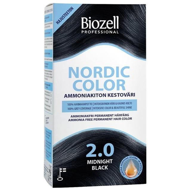 Biozell Nordic Color Permanent Hair Color Midnight Black 2.0 2 x 60 ml product image