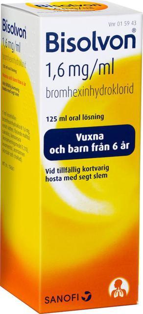 Bisolvon, oral lösning 1,6 mg/ml 125 ml product image