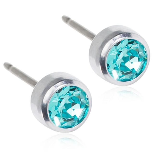 Blomdahl Silver Titanium Bezel 5 mm Turquoise product image