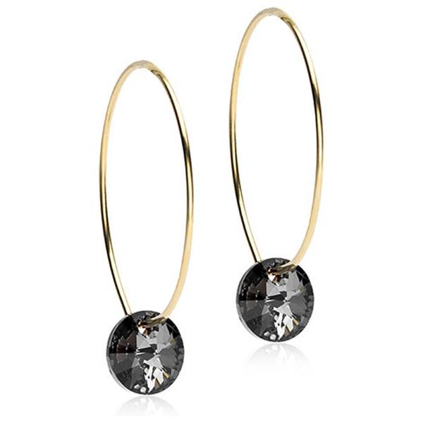 Blomdahl Ear Ring 25 mm, Round 8 mm, Black diamond product image