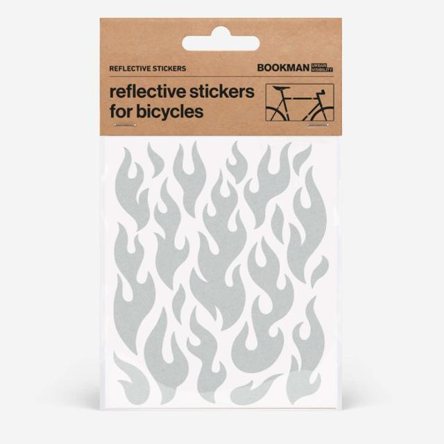 Bookman Reflective Stickers Flames White, 1 st product image