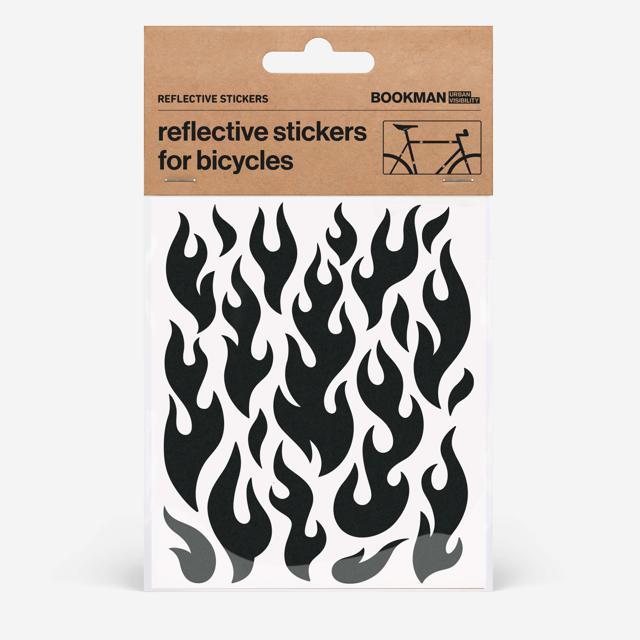 Bookman Reflective Stickers Flames Black product image