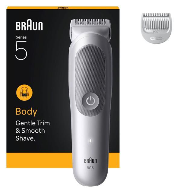 Braun Body Groomer Series 5 Kroppstrimmer, +2 Grooming-verktyg, BG5500, Grå product image
