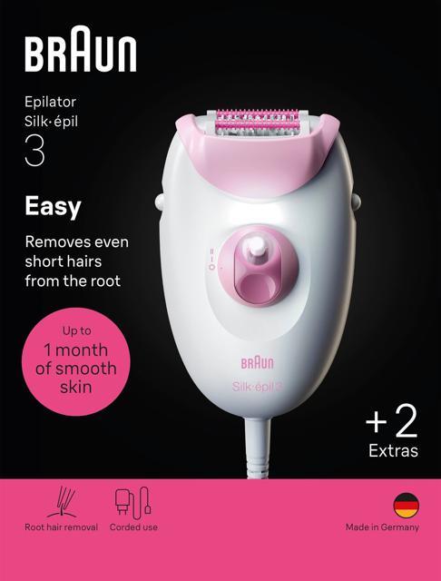 Braun Silk épil 3 Epilator med Sladd 3 031 Rosa product image