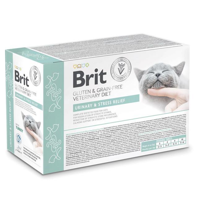 Brit Gluten & Grain-Free Veterinary Diet Urinary and Stress Relief Cat Pouch 12x85 g product image